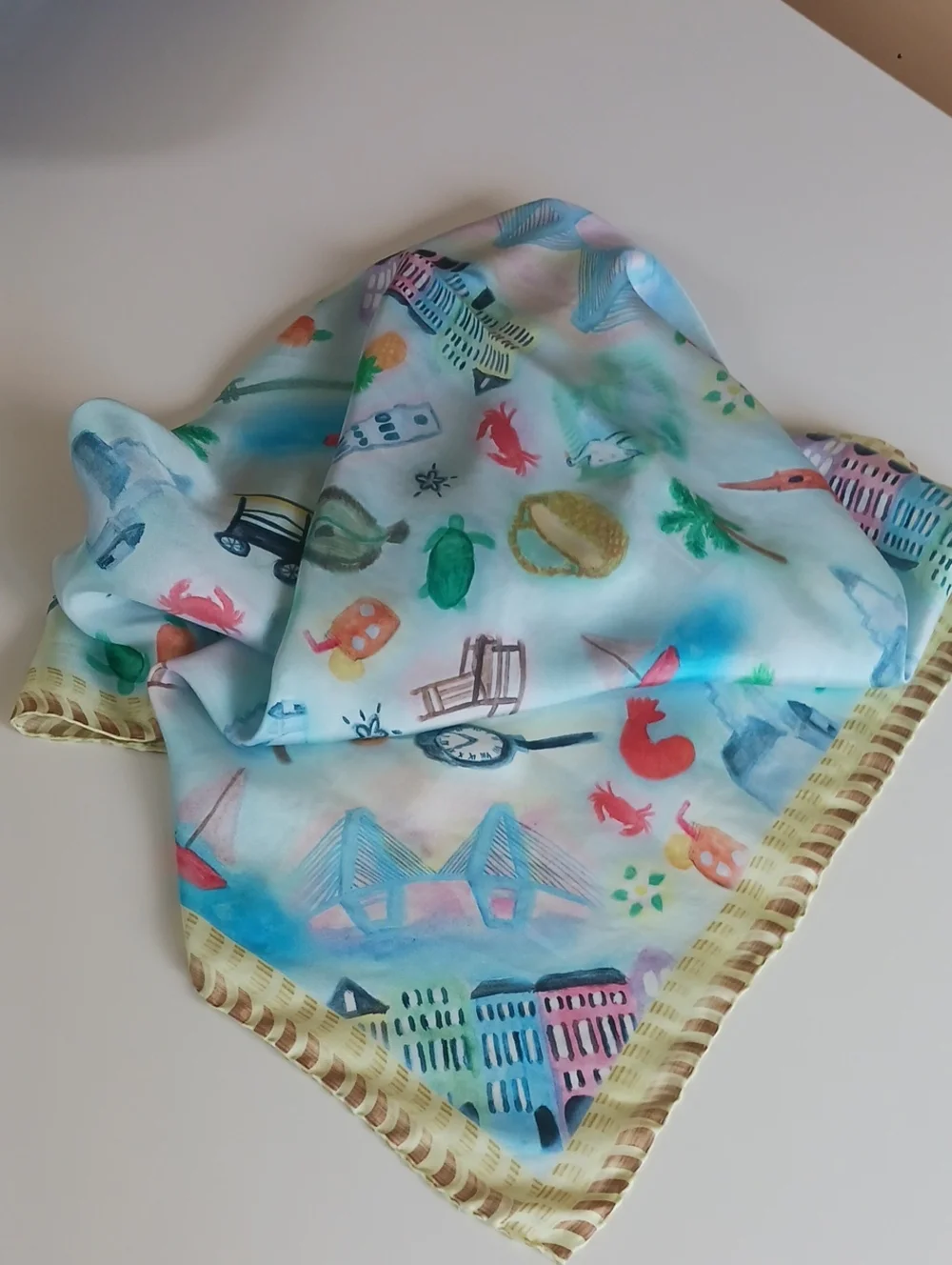 AS IS. Ben Silver Silk Scarf